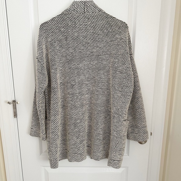 Marine Layer | Birdseye Black and White Oversized Open Cardigan Size Medium M - Picture 6 of 9
